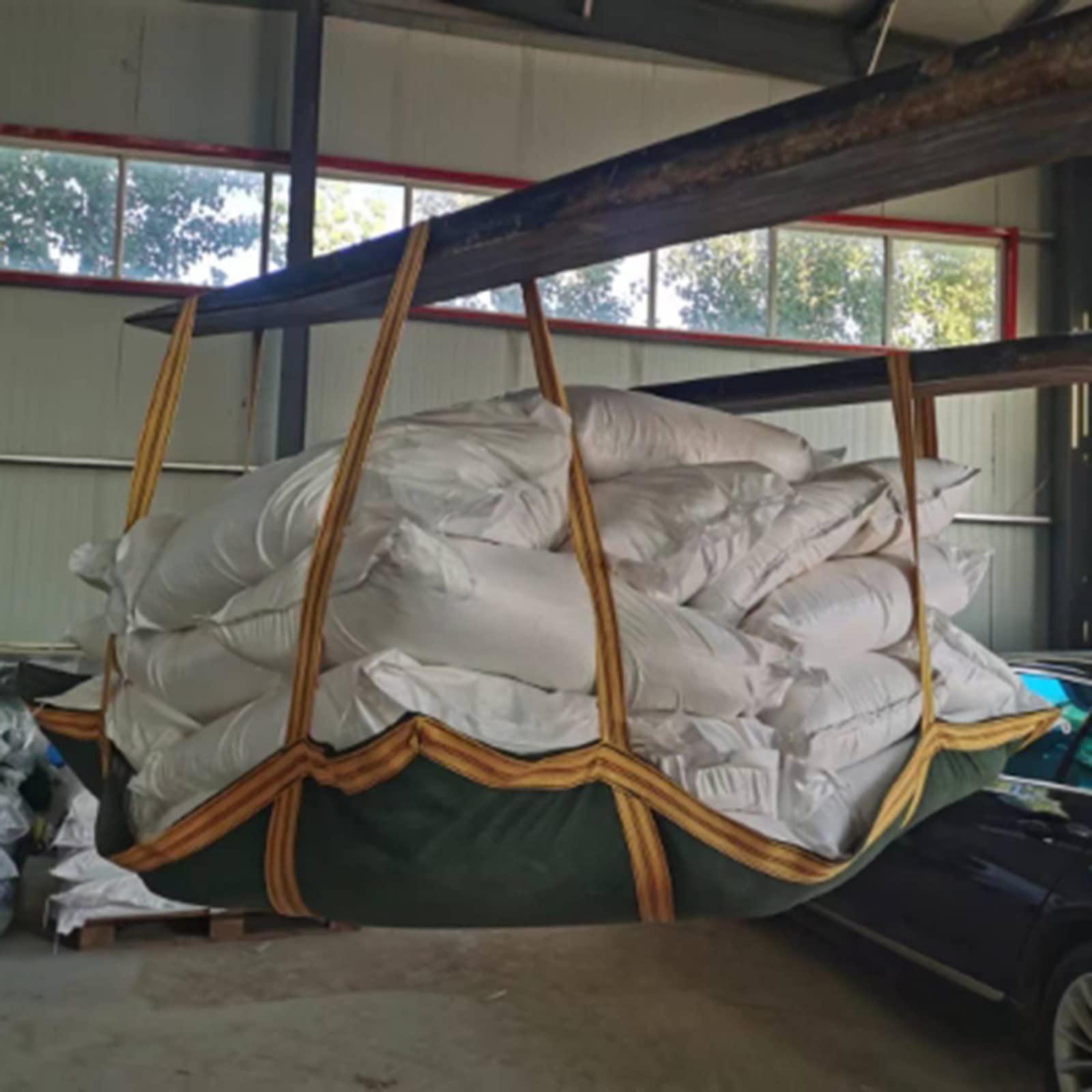 de elevación de Carga de poliéster - Eslinga Resistente al desgarro con Asas reforzadas (2 x 2 m, Capacidad de Carga de 2,5 kg)