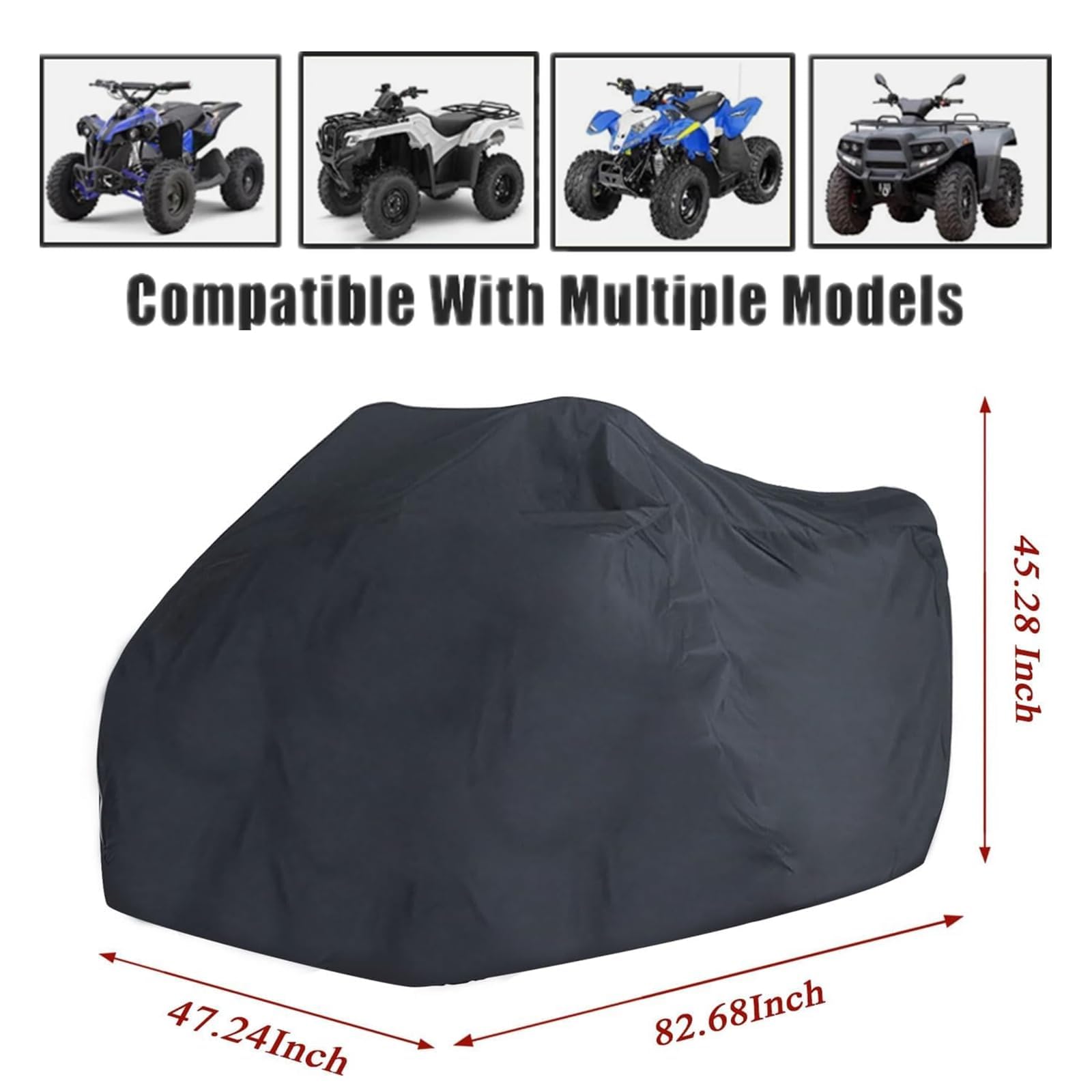 SecosAutoparts Fundas completas impermeables compatibles con ATV completo para bicicleta de playa, color negro