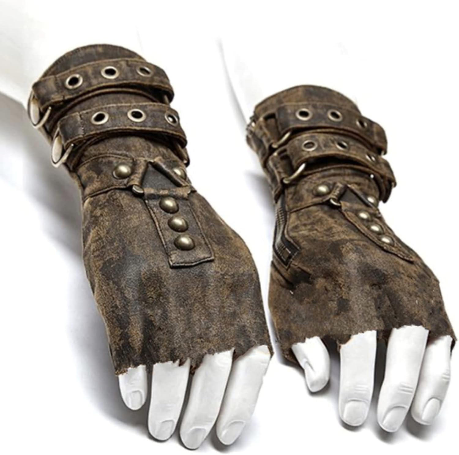 USUWE Vintage Arm Guard Rivet Belt Buckle Glove Vintage Wrist Guard Halloween Party Role Playing Performance Props