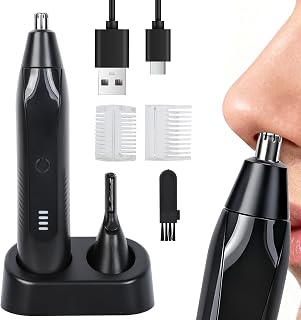 ​Cozary 2-in-1 Nasenhaartrimmer und Augenbrauentrimmer, Nasenhaartrimmer Herren, mit USB-Ladung, Kompakt, Hautfreundlich für präzise für Augenbrauen, ohr und Nasenhaar