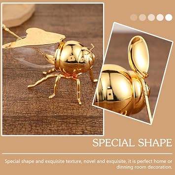 UPKOCH Glass Honey Jar Condiment Pot with Spoon and Bee Lid, Gold