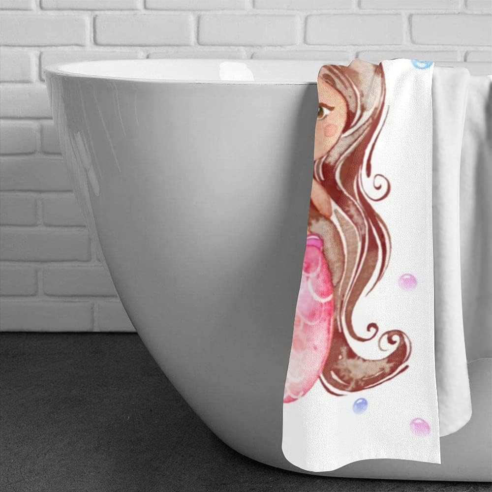 BUY JOY Mermaid Beach Towels, Personalized Beach Towel for Women Girl, Mermaid Scales Watercolor Large Size Custom BathPool Towel with Name Text 30×60 inches (Mermaid 7) Personalized Bath Towels