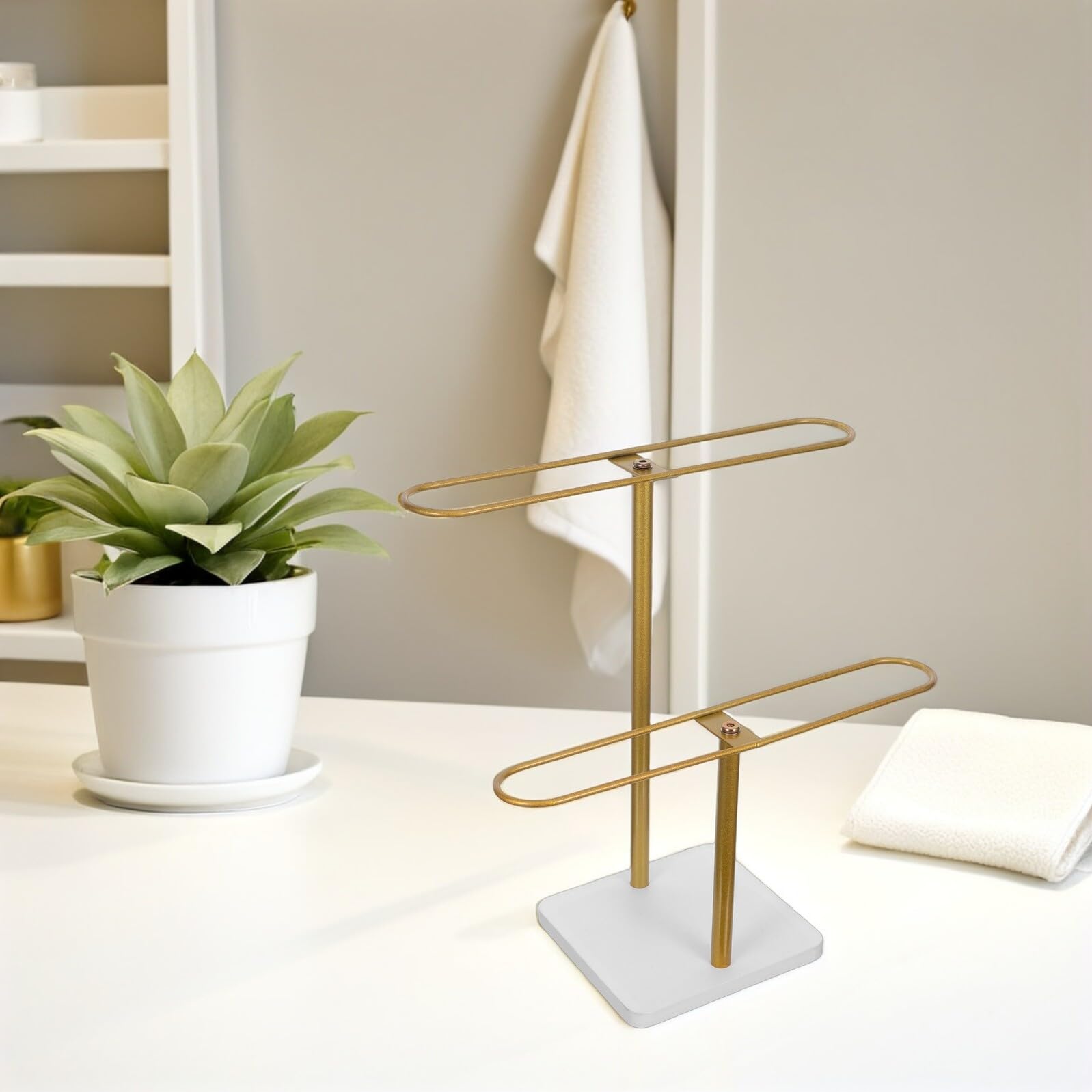 Espositore per Occhiali da Sole in Ferro a 2 Livelli, Organizer Elegante e Facile da Montare, Struttura Multilivello Decorativa per Casa e Camera da Letto
