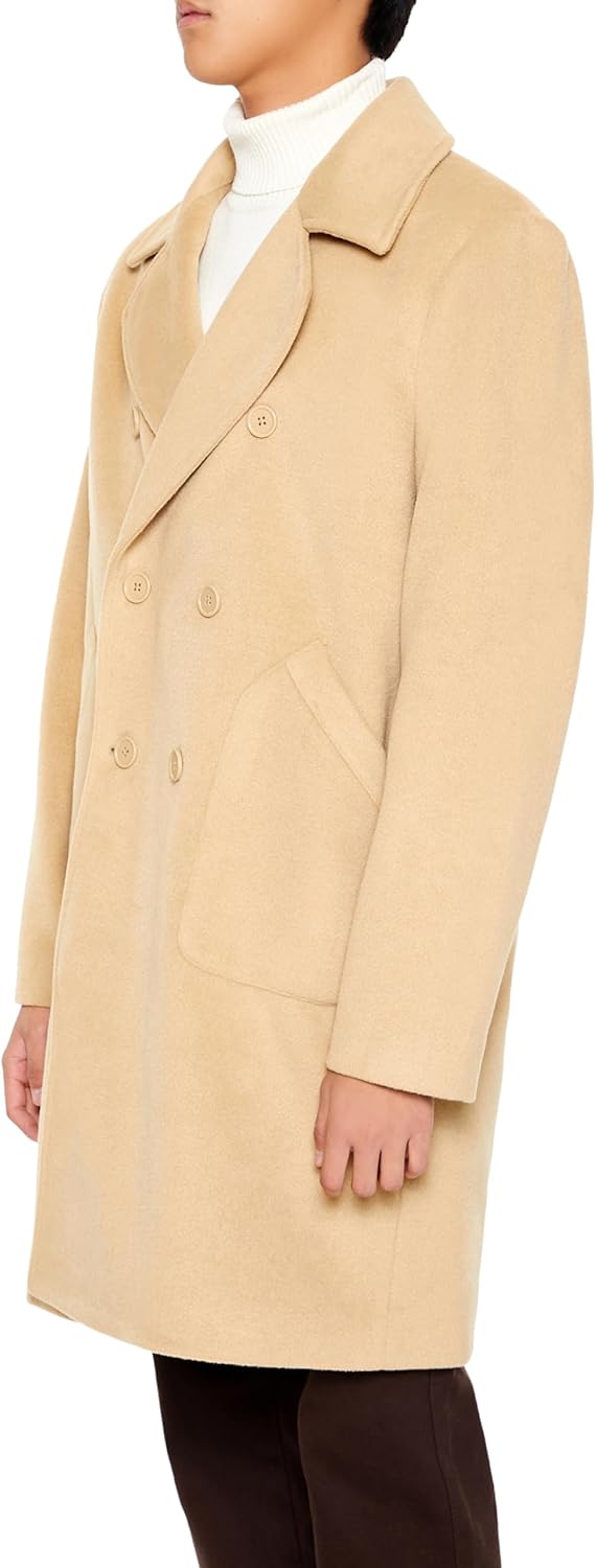 Forever 21 mens Notched Double-breasted Coat - Image 3