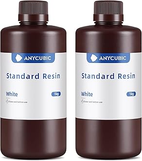 ANYCUBIC 3D Printer Resin, 405nm SLA UV-Curing Resin with High Precision and Quick Curing & Excellent Fluidity for LCD 3D Printing (White+White, 2kg)
