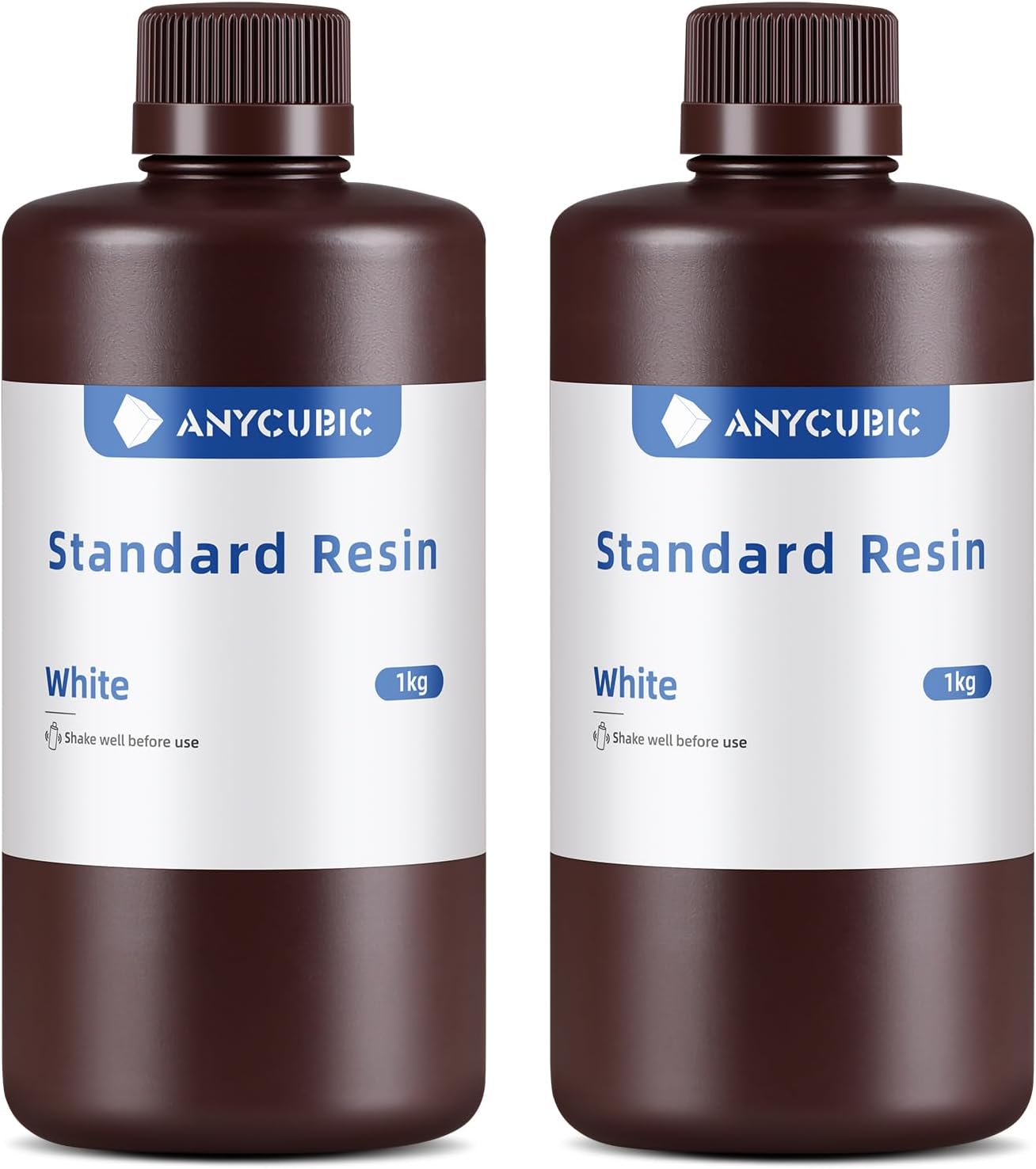 ANYCUBIC 3D Printer Resin, 405nm SLA UV-Curing Resin with High Precision and Quick Curing & Excellent Fluidity for LCD 3D Printing (White+White, 2kg)