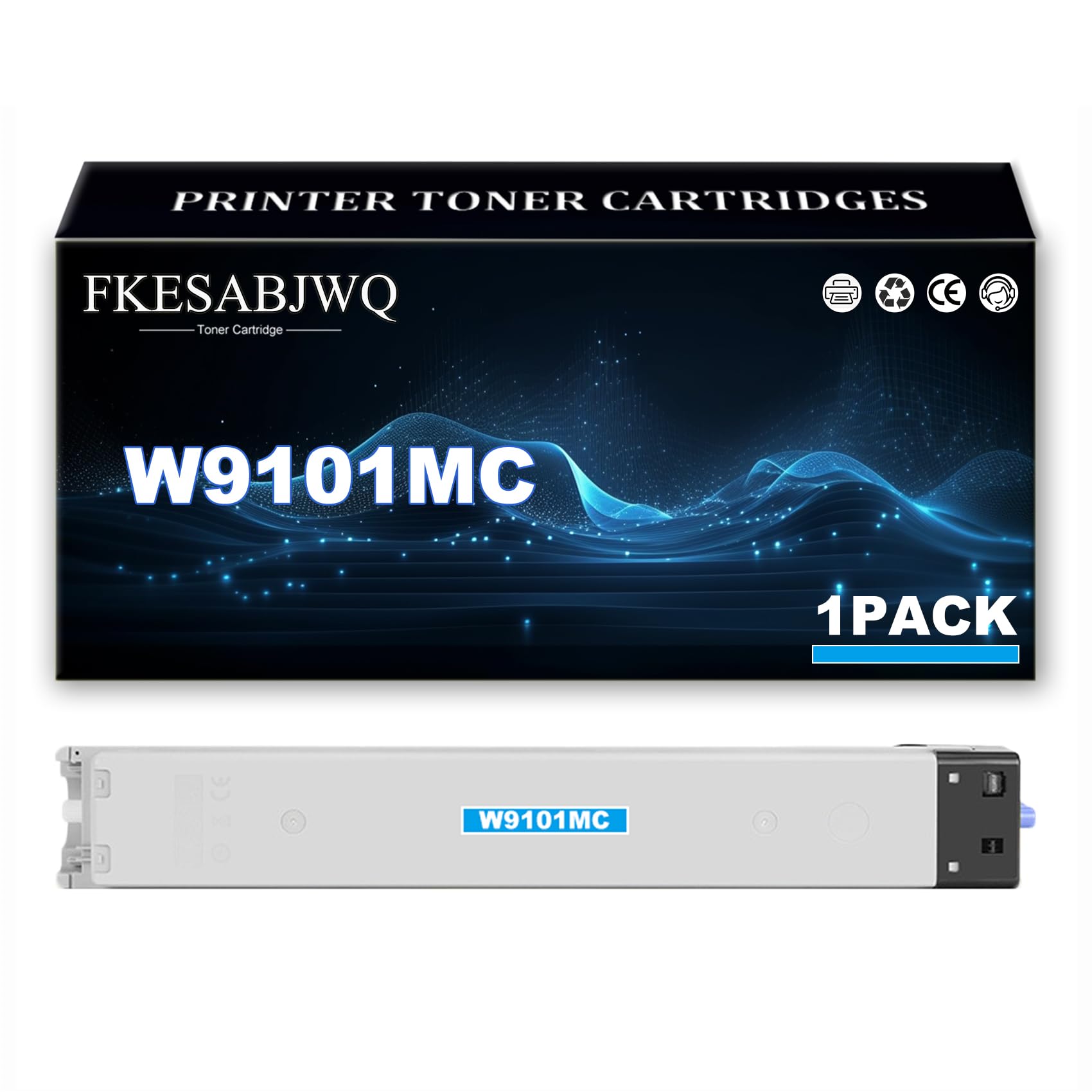 Cartuccia Toner Compatibile per HP E77422dn E77422dv E77422a E77428dn | Alta Capacità W9100MC W9101MC W9103MC W9102MC Ricambio Cartucce Toner,Cyan-1 Pack