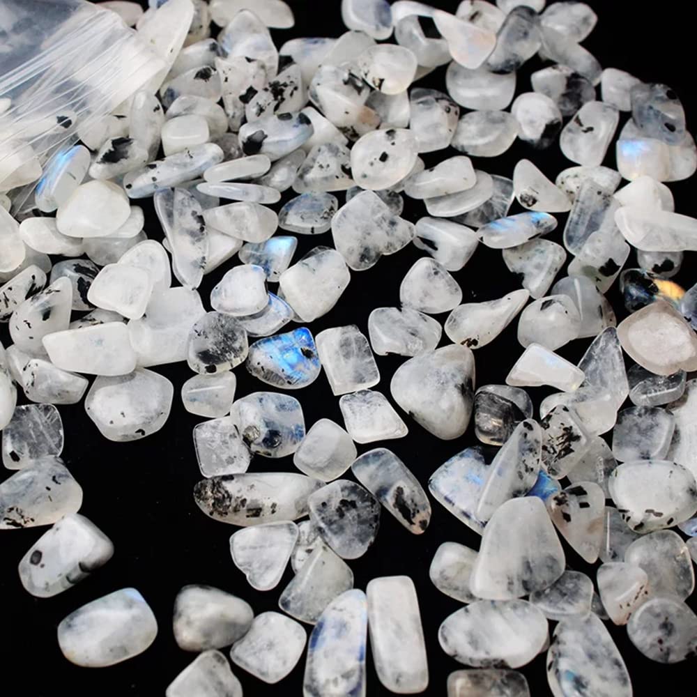 Cristal Natural Grava Luna Piedra Cuarzo Cristal Decoración del hogar Acuario for Piedra Inicio Colecciones (Size : 500g)
