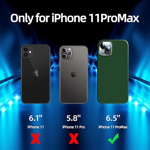 Miniatura 6 de JTWIE Funda 5 en 1 para iPhone 11 Pro Max 6.5, con 2 protectores de pantalla + 2 protectores de lente de cámara, silicona líquida delgada a prueba