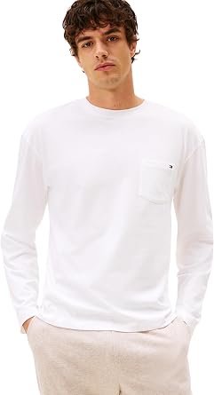 Tommy Hilfiger Men's Ls Pocket Tee Um0um03644 L/S T-Shirt Pack of 1