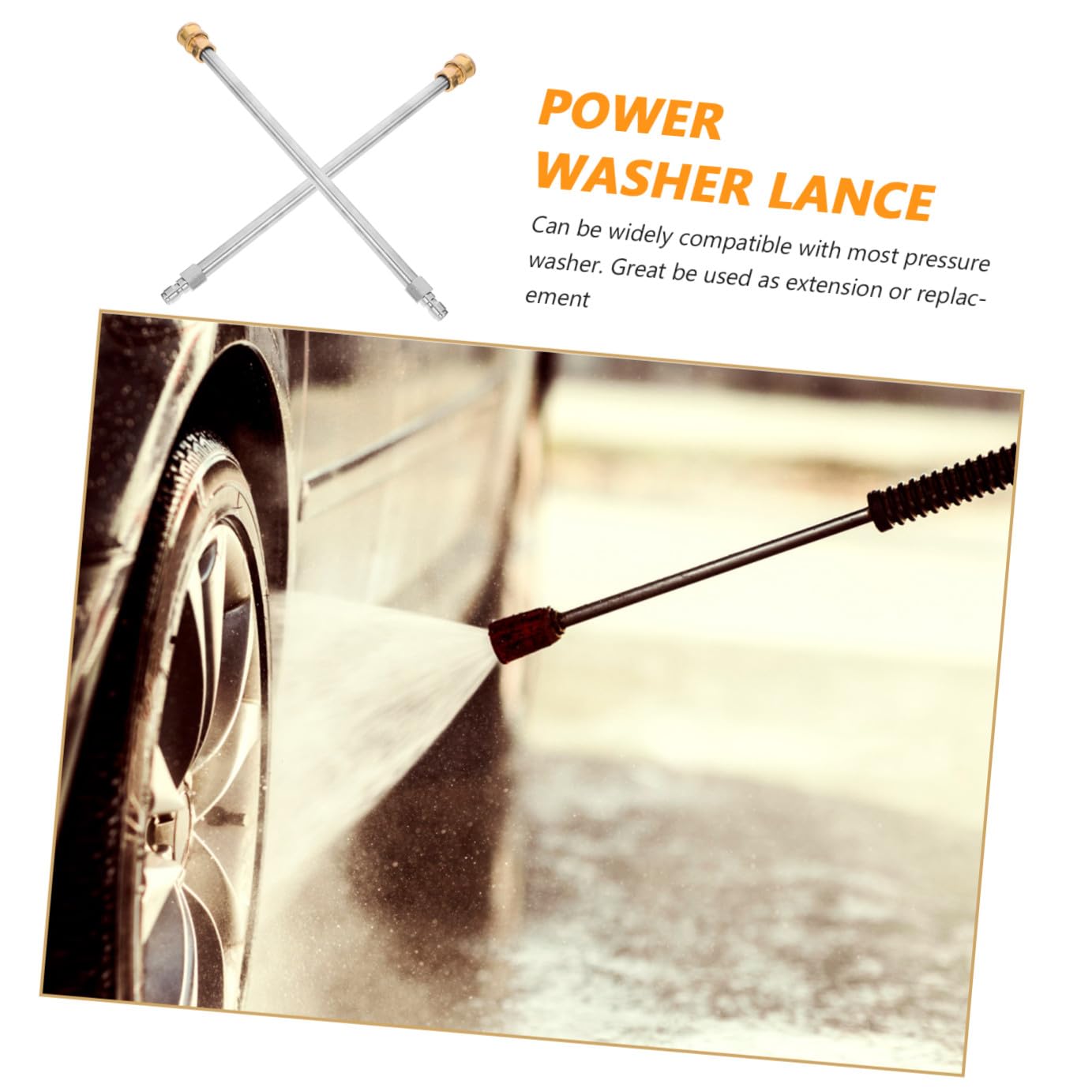 Varillas de Extensión 2 Piezas para Hidrolavadora de Alta Presión, Acero Inoxidable y Cobre Accesorios Compatibles M22 a 1/4 Pulgada para Lavado de Coches y Techos