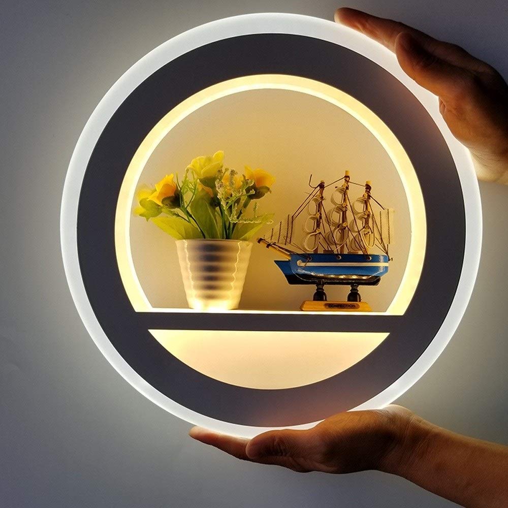 Moderne Runde Wandbehang Wandleuchte Schlafzimmer Nacht Leselampe 20W LED Wandleuchte Kreative Kinderzimmer Eiffelturm Modell Topfdekoration Romantische Wohnzimmer Cafe Wandleuchte 2700K needed