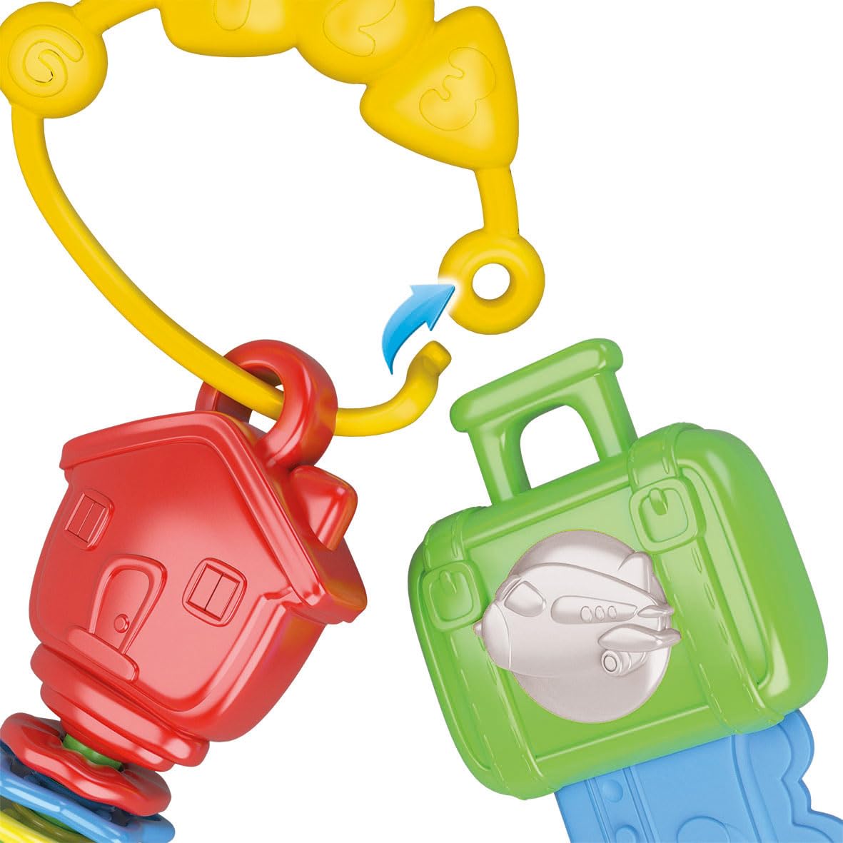 Clementoni - 3 Chiavi Giocattolo Interattive, Multi-Activity Keys, Gioco Musicale Elettronico per la Prima Infanzia con Luci e Suoni, Bambini 3-36 Mesi, Batterie Incluse, 17914