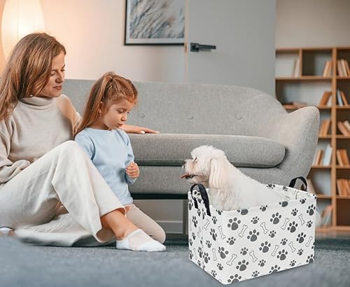 Miniatura 5 de Sanjiaofen Cesta rectangular para perros, contenedor de juguetes para perros, organizador de cesta de almacenamiento para perros. Cesta de