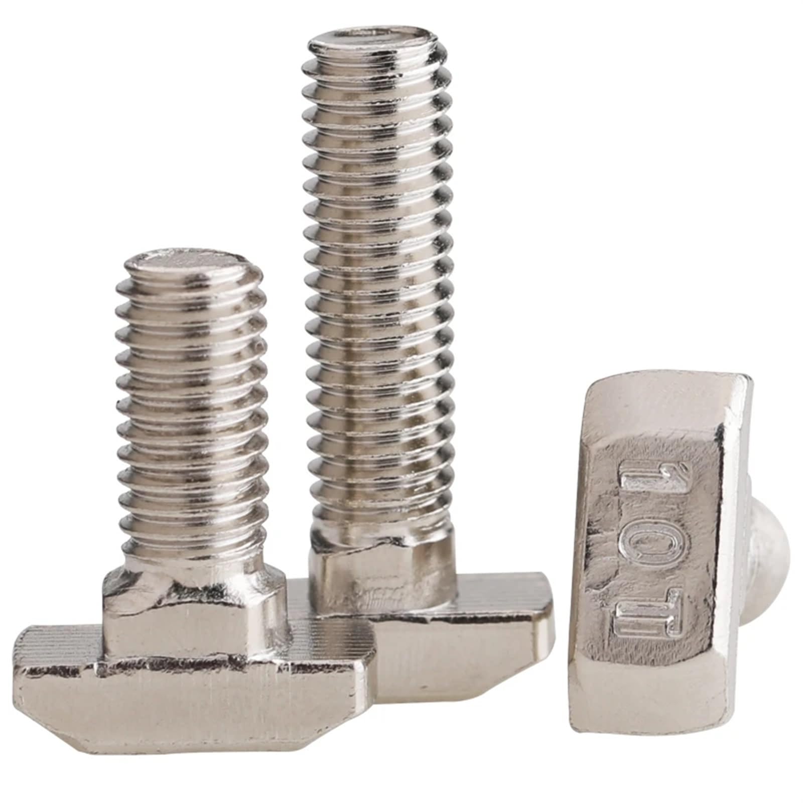 Zestaw śrub i nakrętek do rowków T, Stalowe śruby z łbem młotkowym M5 M6 M8 T Złącze aluminiowe 10 szt. 10-45 mm 20-45 profili(4545-M8-30mm)