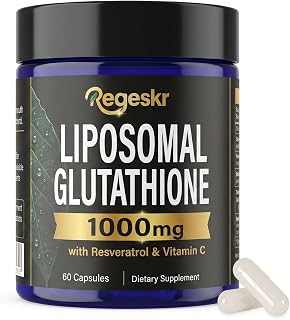Liposomal Glutathione Supplement, Handcrafted 1000mg Glutathione Blend with Resveratrol & Vitamin C, Liver & Immune Wellness Support, 1 Bottle (60 Capsules)