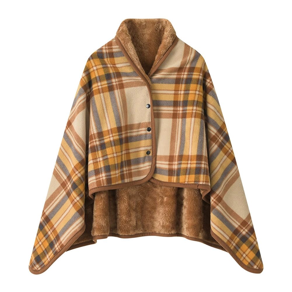 BREND Elektrische Deken - Fleece Plaid, Cape en Poncho in één