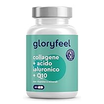 Collagene Marino con Acido Ialuronico, con Coenzima Q10, Vitamina C e Zinco, Vitamine A, B12, D3, Magnesio, 60 Capsule, Collagene Marino Idrolizzato, Collagene Integratore Pelle, Ossa e Articolazioni