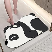 Panda Mat Bath Rug – Ultra Plush Microfiber, Anti-Skid Backing, Quick Drying Bathroom Floor Mat – Non-Slip, Fast Absorbing Mat for Showers & Tubs, Washable Floor