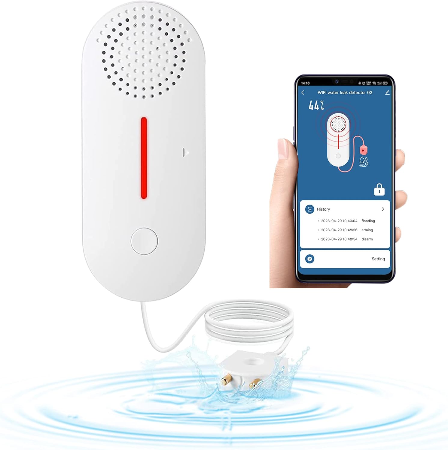 DAYTECH Water Sensors for Leaks WiFi Smart Water Leak Detector Sump