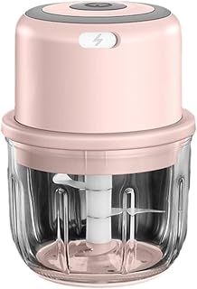 Cortador de ajo inalámbrico compacto de 300 ml con hoja de acero inoxidable para tareas de cocción convenientes (rosa)