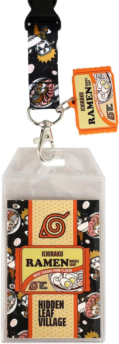 Bioworld Naruto Shippuden Ramen Lanyard with Lobster Clasp and Keychain