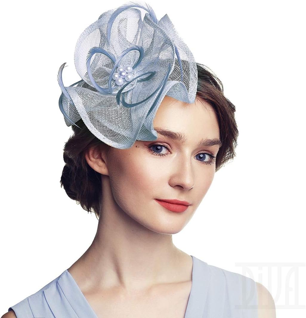 Flower Fascinator Headband Tea Party Wedding Cocktail Derby Hats for Women