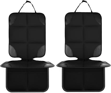 Trintion 2Pack Car Seat Protectors for Kids, Leather Seats Protectors For Child Car Seats With Non-Slip Bottom Waterproof Large Mesh Pockets