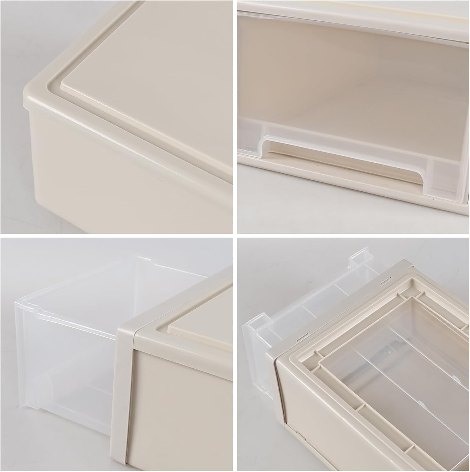 3-Pack Plastic Storage Drawer, 12 Quart Stacking Drawer Unit