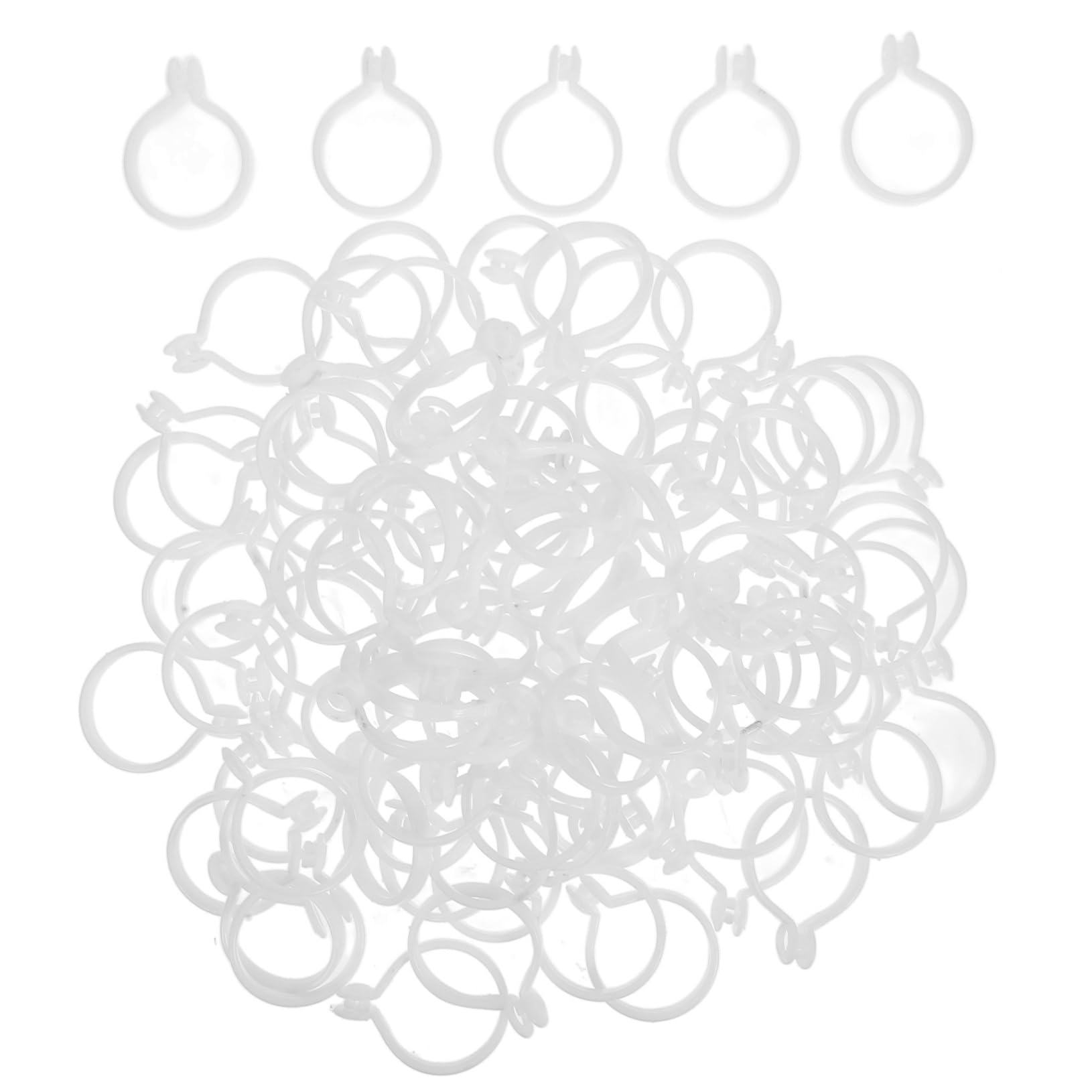 Zerodeko 100Pcs Plastic Open Type Curtain Rings Drapery Hooks for Home Bathroom Versatile Eyelets for Various Curtain Styles Convenient Replacement