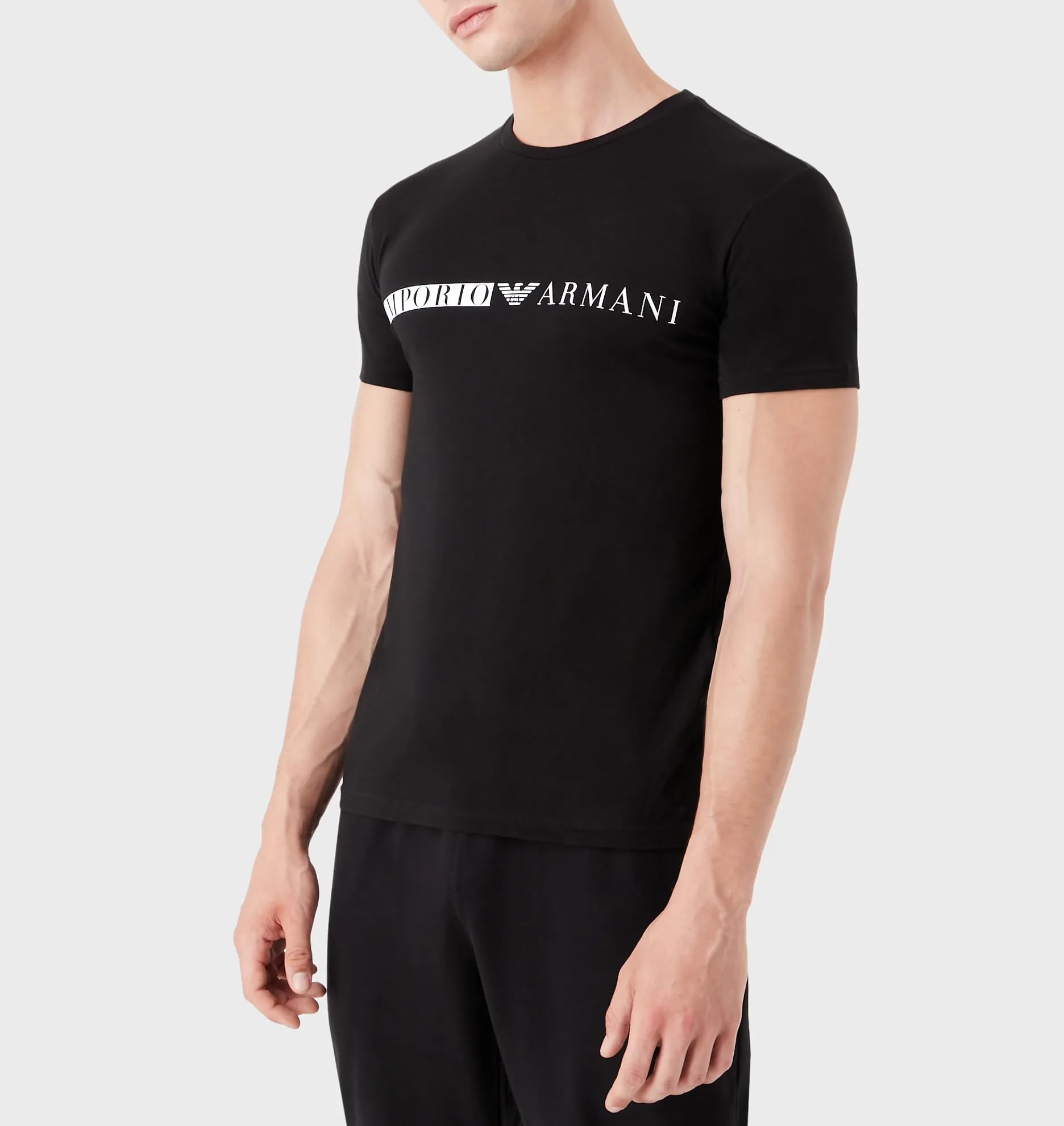 Emporio Armani Maglietta Uomo 111971 2F525, T-Shirt Manica Corta, Girocollo, Slim (Nero, M)