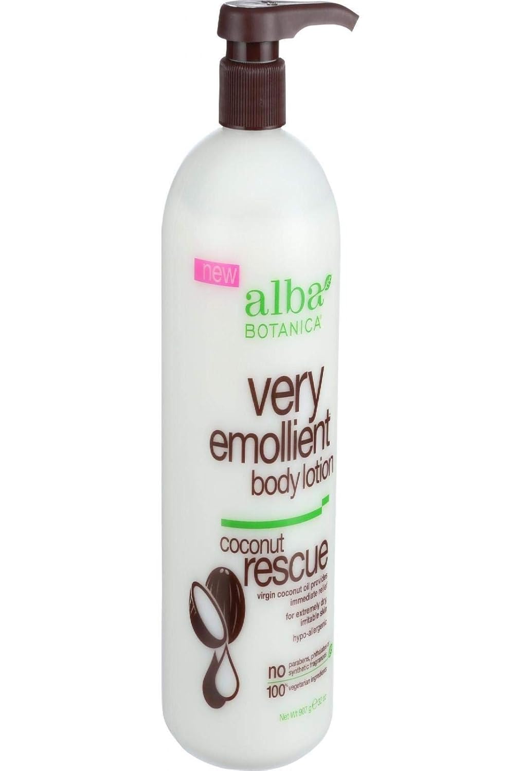 Alba Botanica Very Emollient Body Lotion, Coconut Rescue 32 Oz/907 G, 32 Oz