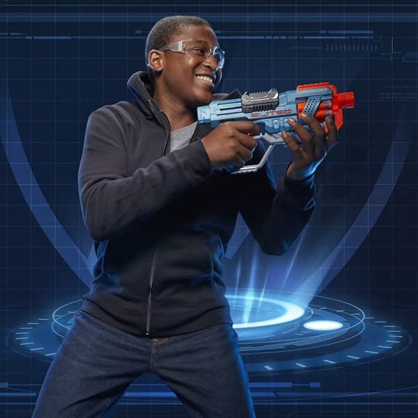 Nerf Elite 2.0, Blaster Commander RC-6, 12 fléchettes Nerf Elite, Barillet Rotatif 6 fléchettes, Personnalisable - 2