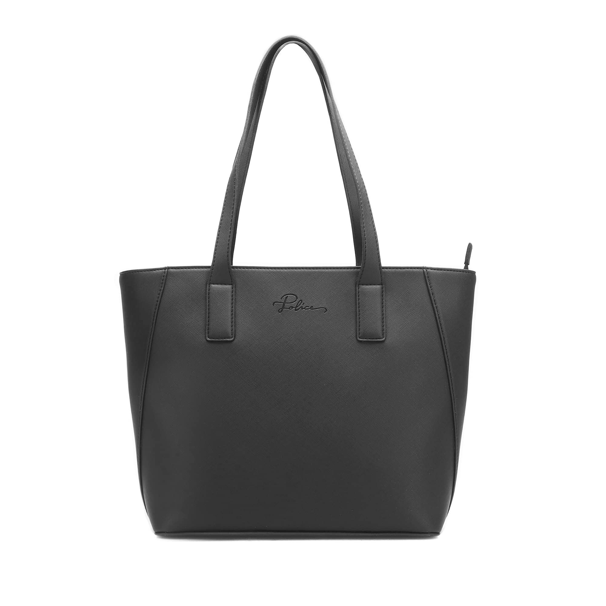 police Sazza Daily Use Tote Bag | Spacious, Stylish, Sturdy PU Material Handbag Zippered Compartment | Office and Travel Friendly for Girls, Women- Black-picture-39