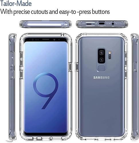 Miniatura 4 de Funda compatible con Galaxy S9+, Samsung S9 Plus G965U con protector de pantalla de vidrio templado, cuerpo completo, a prueba de golpes,