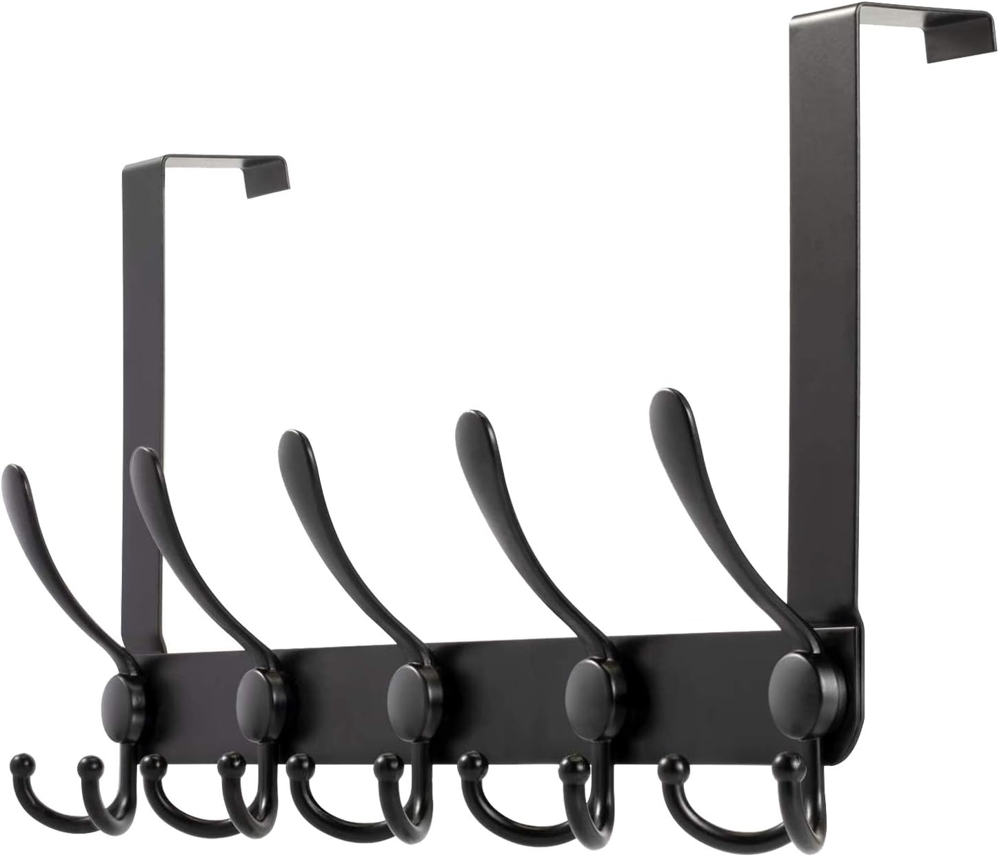 Beilala Over Door Hooks Hanger, Heavy Duty 5 Tri Coat Hooks Rack Wall