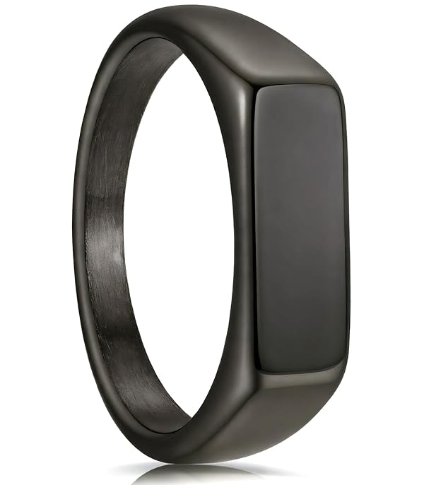 King Ring 7mm Seal Ring – Stainless Steel Band for Men – Black 14 by King Ring - Used condition - US$11.39