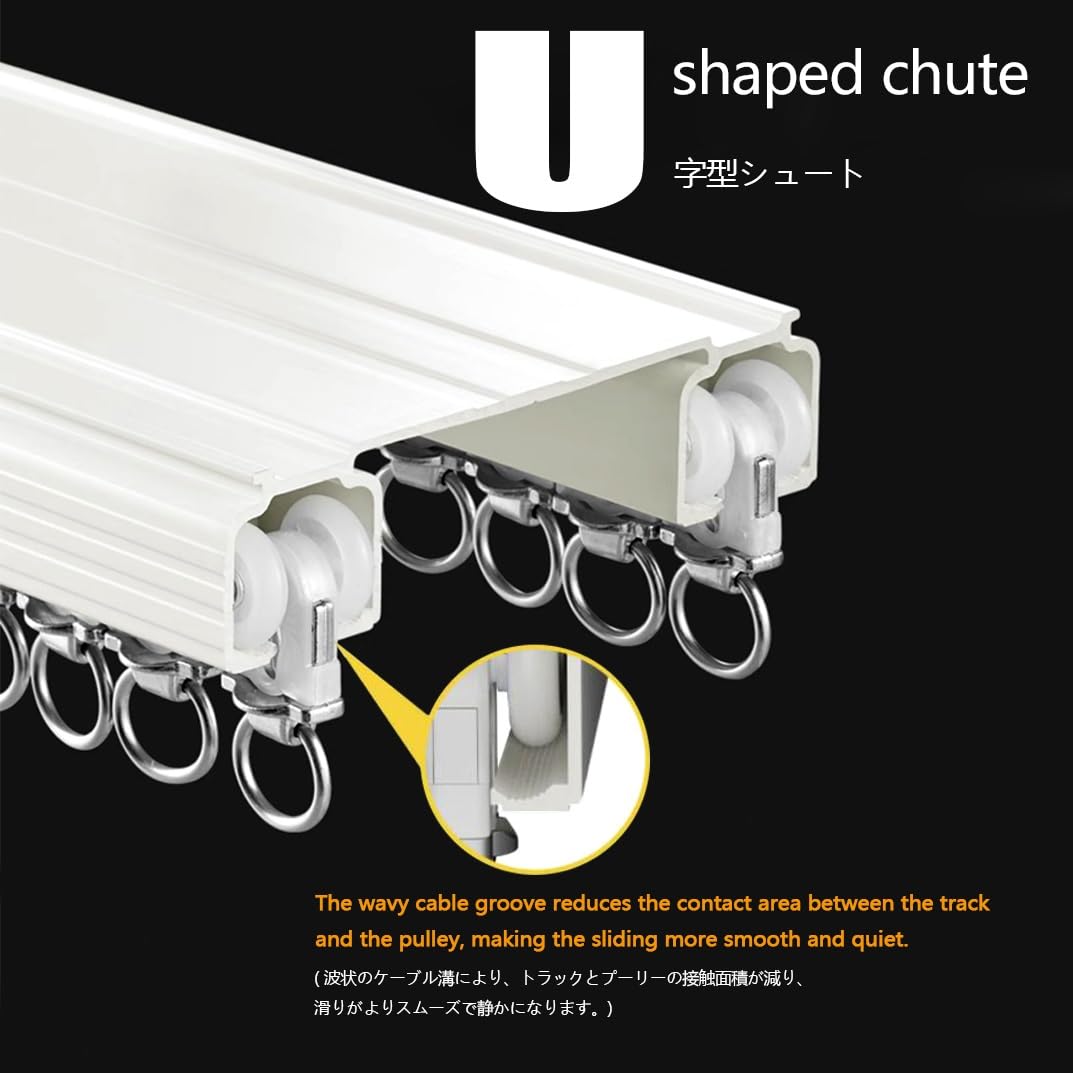 Binari Per Tende Doppio Binario Per Tende Da Soffitto Silenzioso Bastoni Per Tende In Alluminio Per Camera Da Letto Soggiorno Divisorio(White,170cm)