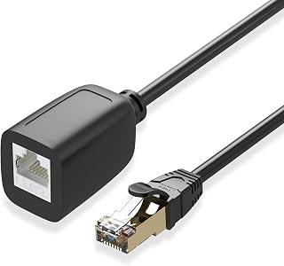 CableCreation Cat8 Ethernet Extension Cable, RJ45 Shielded Male to Female Extender,High Speed 40Gbps 2000Mhz FTP Patch Cord, UV Resistant LAN Cable,3M/10FT,Black
