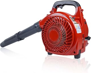 Potente soplador de hojas de gasolina de 2 tiempos 28 cc (1,1 CV) – 490 CFM, 280 MPH – Aspirador de hojas portátil para jardín y patio – Diseño ergonómico, ligero, rojo