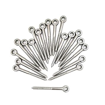 20Pack 316 Stainless Steel Long Screw Eye Bolt Cable Railing Kit fits 1/8