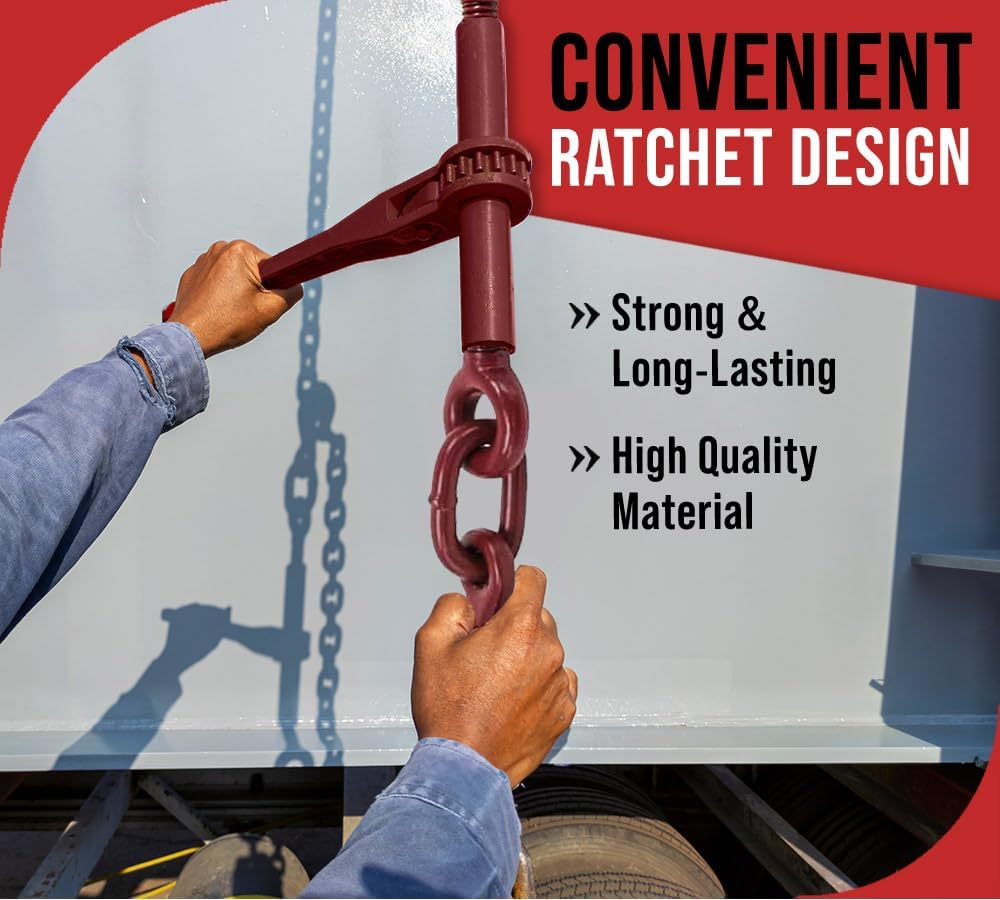 Mytee Products (4 Pack) Ratchet Chain Binder 1/4" - 5/16" Chain Binders Tie Down Hauling