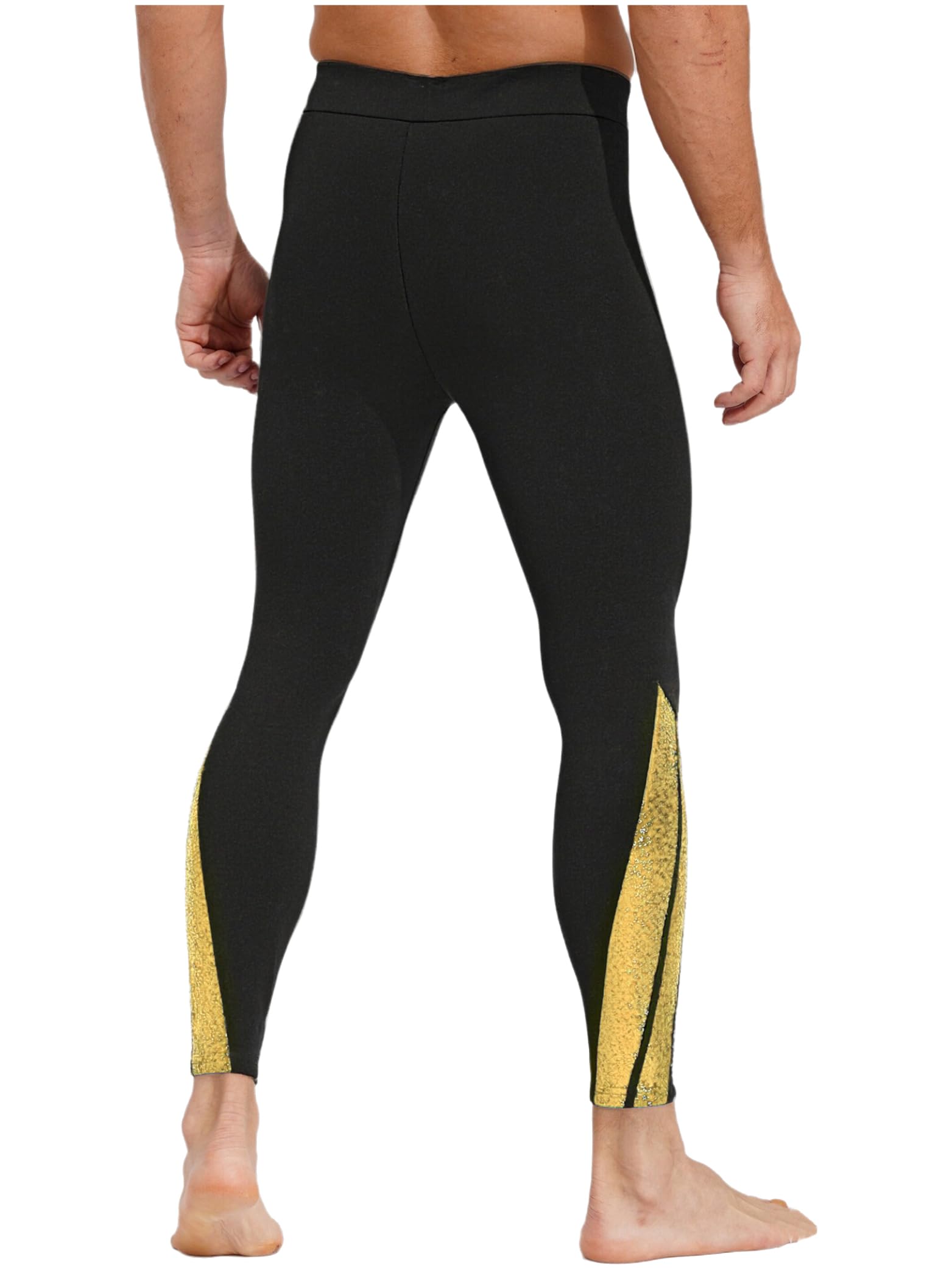 Pantalón de danza para hombre (pegajoso), diseño artístico con lentejuelas