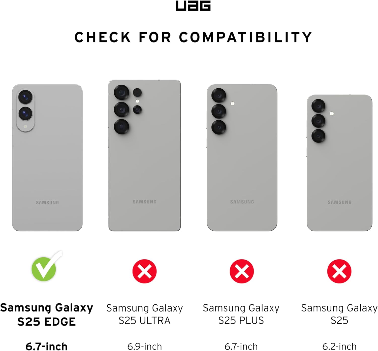 URBAN ARMOR GEAR UAG Designed for Samsung Galaxy S25 Edge Case Dot, Compatible with Magnetic Charging Slim Transparent Rugged Military Drop Tested Protective Cover, Cloud Blue