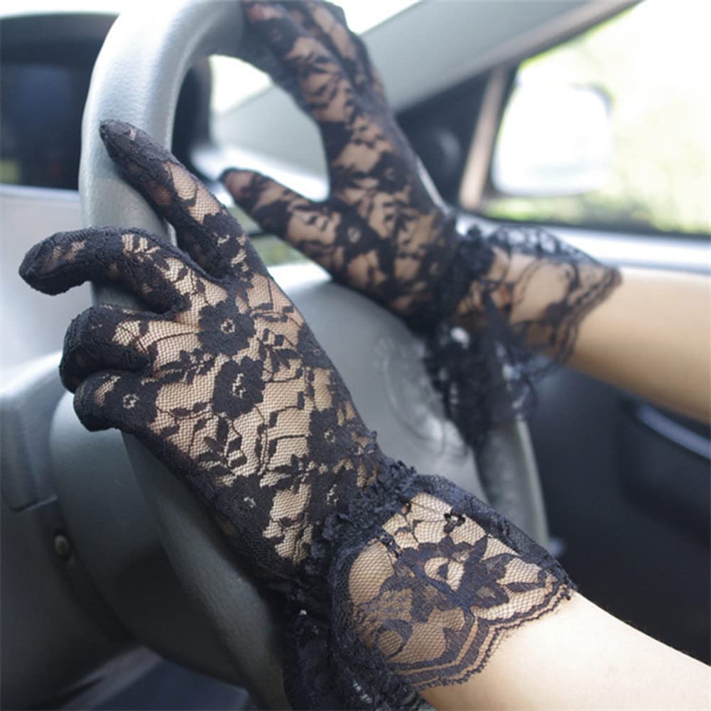 Gants Ajourés En Dentelle Pour Femmes, 1 Paire, Sans Doigts, Maille, Respirant, Protection Solaire, été, Conduite, Cyclisme, Manches Fines, Mitaines