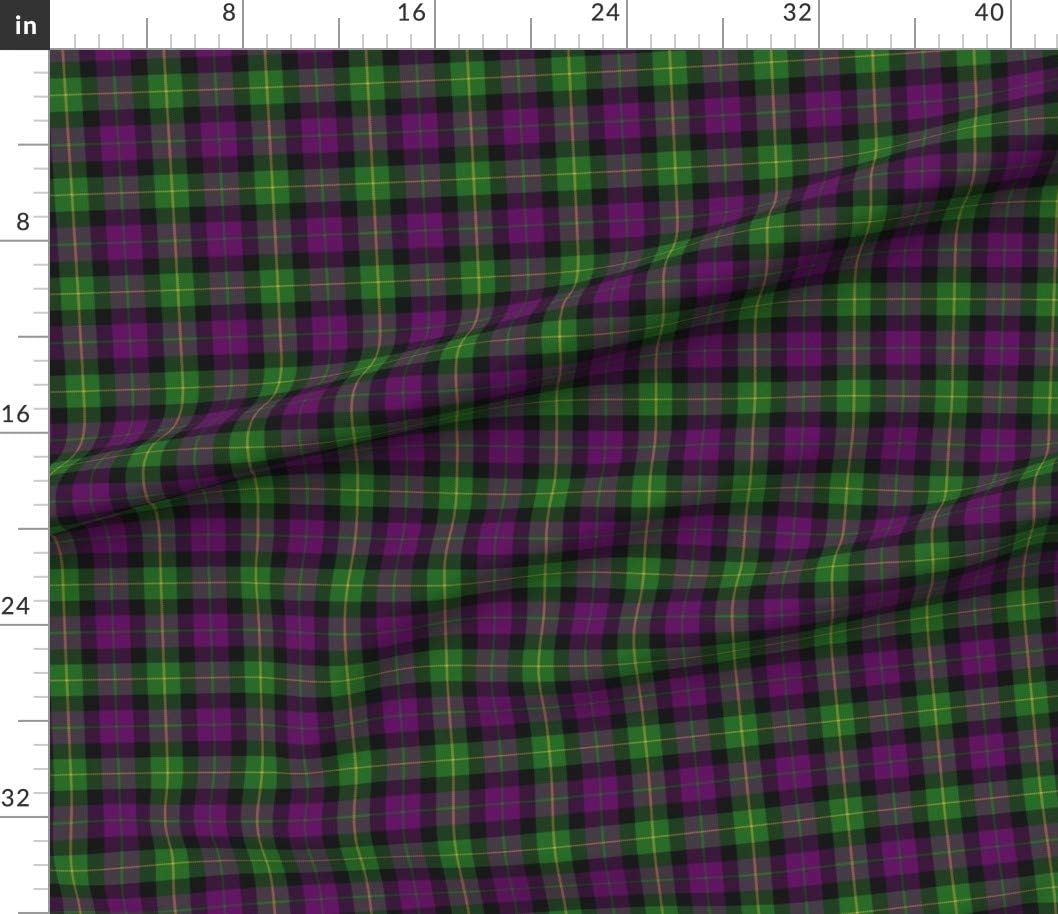 Spoonflower Fabric - Mardi Gras Plaid Purple Green Printed on Petal Signature Cotton Fabric Fat Quarter - Sewing Quilting Apparel Crafts Decor