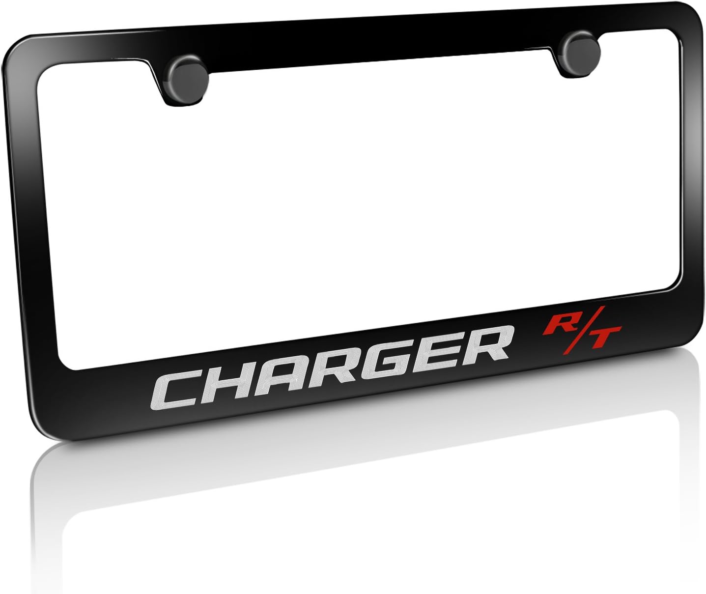 Dodge Charger R/T Black Metal License Plate Frame