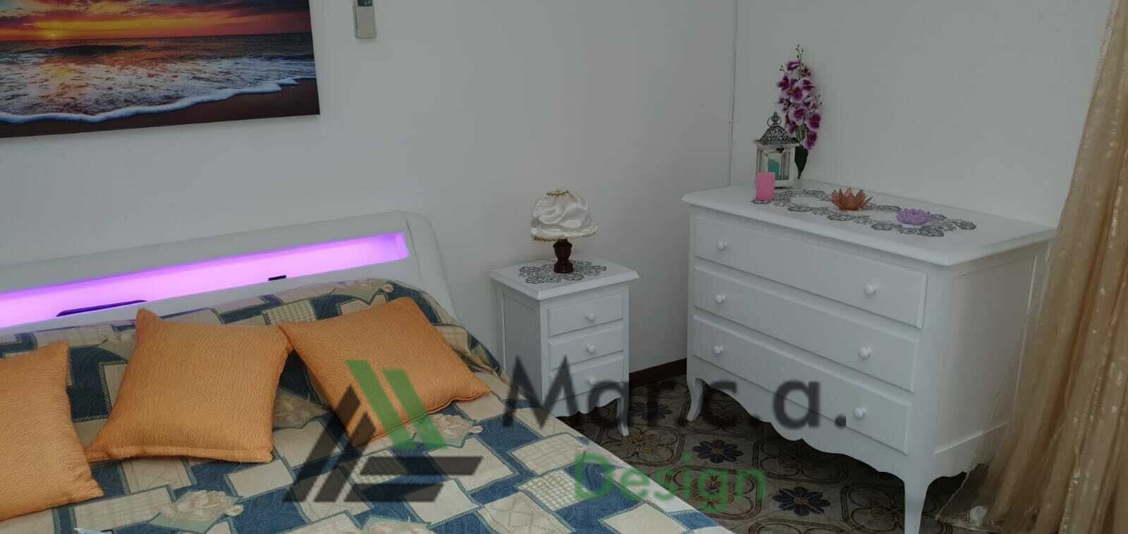 Mar.c.a. Design - Cajonera de madera 107 x 52 x 89 cm 3 cajones – Cajonera Arte Povera Patas Curvas Made in Italy