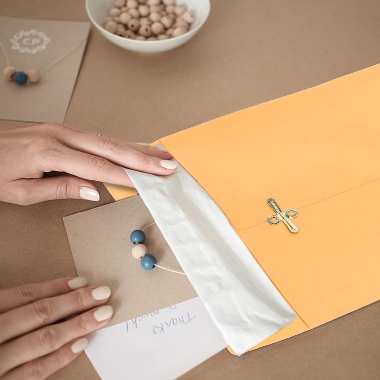 200 Pcs 6 x 9 Manilla Envelopes Clasp Kraft Catalog Envelope with Clasps Closure for Storing Mailing 28 lb Kraft Paper for Office Document Business - Image 4