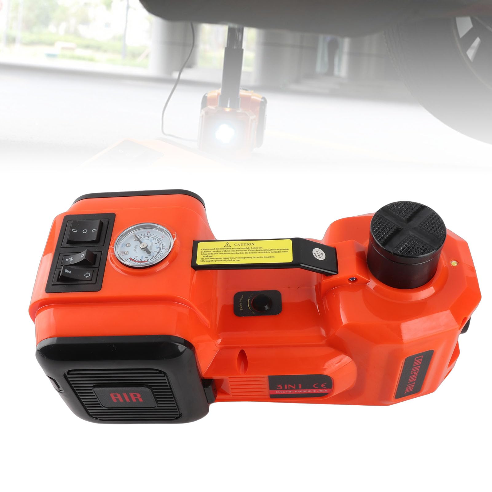 Martinetti Idraulici Elettrici 5T, Martinetto Da Pavimento Per Auto, Martinetto Per Veicoli Con 12 V, Luce A LED E Torcia Elettrica, Ideale Per Il E Lo Stoccaggio Di Emergenza Pneumatici Su